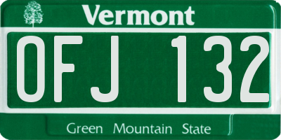 VT license plate OFJ132
