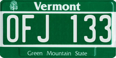 VT license plate OFJ133