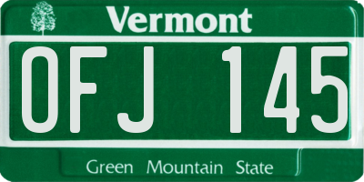 VT license plate OFJ145