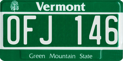 VT license plate OFJ146