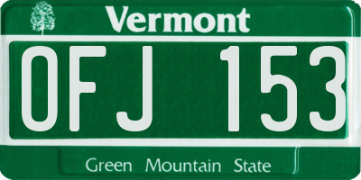 VT license plate OFJ153