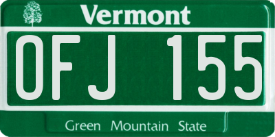 VT license plate OFJ155