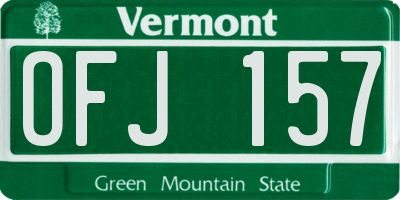VT license plate OFJ157