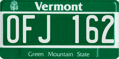 VT license plate OFJ162