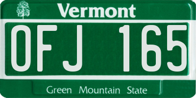 VT license plate OFJ165