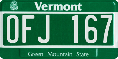 VT license plate OFJ167