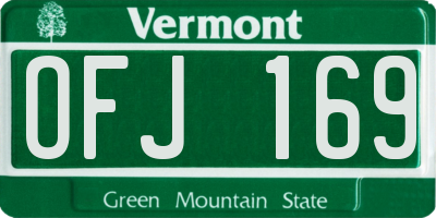VT license plate OFJ169