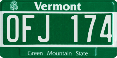 VT license plate OFJ174
