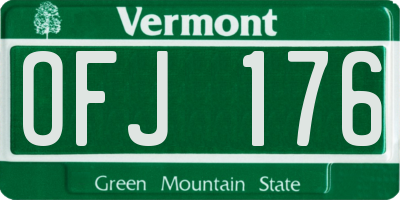 VT license plate OFJ176