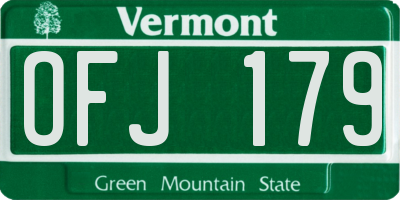 VT license plate OFJ179