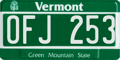 VT license plate OFJ253