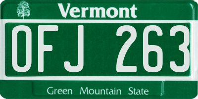 VT license plate OFJ263