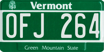 VT license plate OFJ264