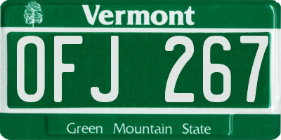 VT license plate OFJ267