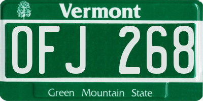 VT license plate OFJ268