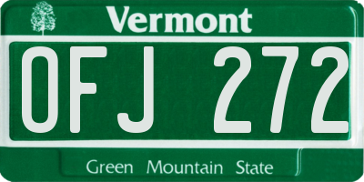 VT license plate OFJ272