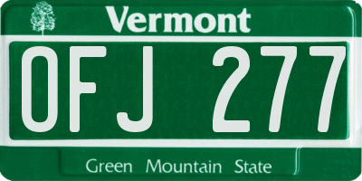 VT license plate OFJ277