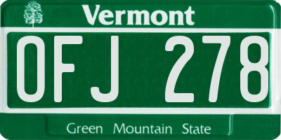 VT license plate OFJ278