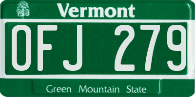 VT license plate OFJ279