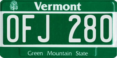 VT license plate OFJ280