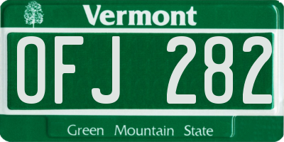 VT license plate OFJ282