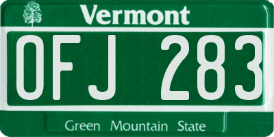 VT license plate OFJ283