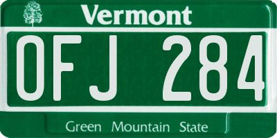 VT license plate OFJ284