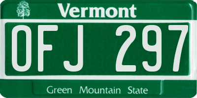 VT license plate OFJ297