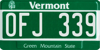 VT license plate OFJ339