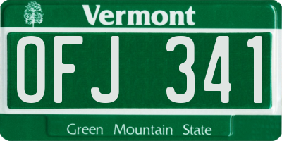VT license plate OFJ341