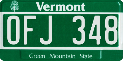 VT license plate OFJ348