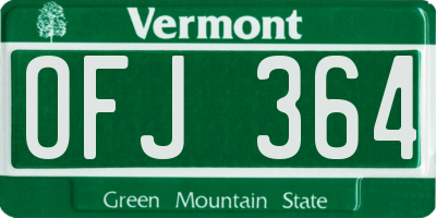 VT license plate OFJ364