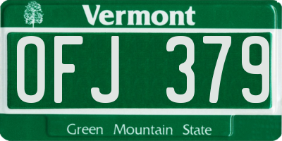VT license plate OFJ379