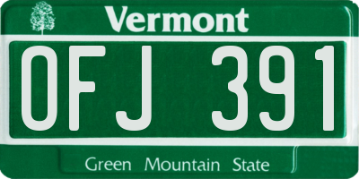 VT license plate OFJ391