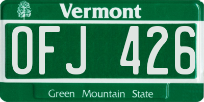 VT license plate OFJ426