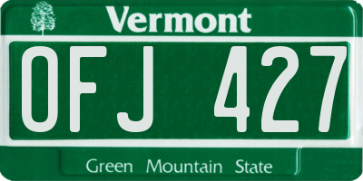 VT license plate OFJ427