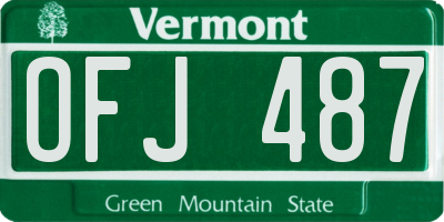 VT license plate OFJ487