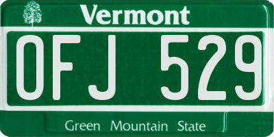 VT license plate OFJ529