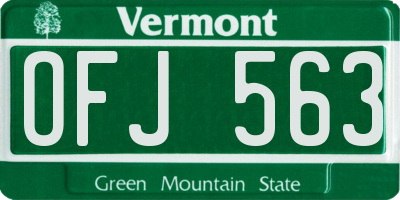 VT license plate OFJ563