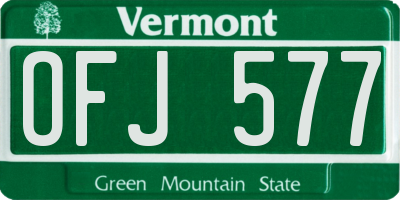 VT license plate OFJ577