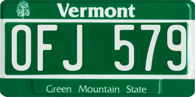 VT license plate OFJ579