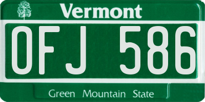 VT license plate OFJ586