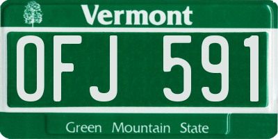 VT license plate OFJ591