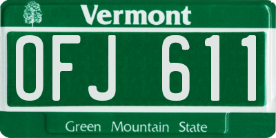 VT license plate OFJ611