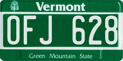VT license plate OFJ628