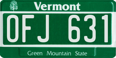 VT license plate OFJ631