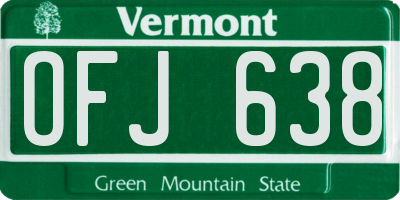 VT license plate OFJ638