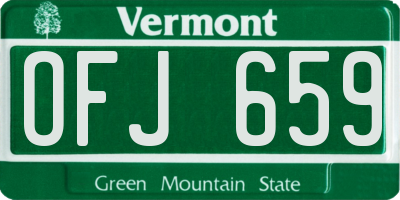 VT license plate OFJ659