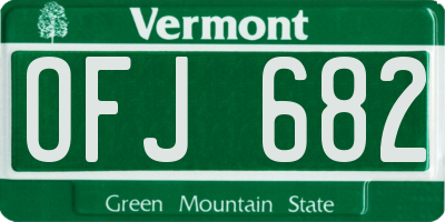 VT license plate OFJ682