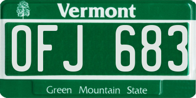 VT license plate OFJ683